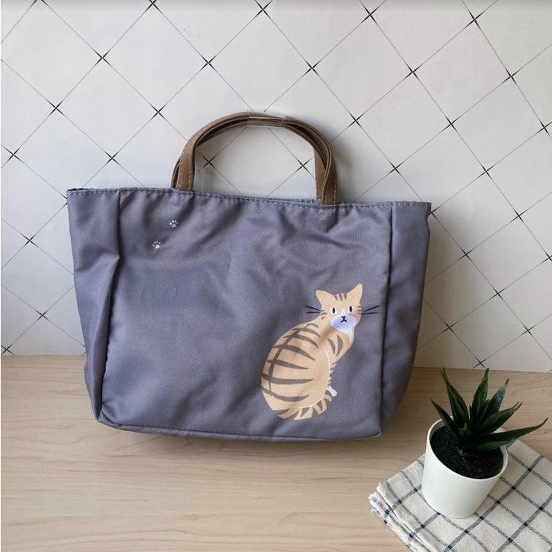 日本貓咪手提袋|動物袋中袋、灰色收納袋 - 富士通販