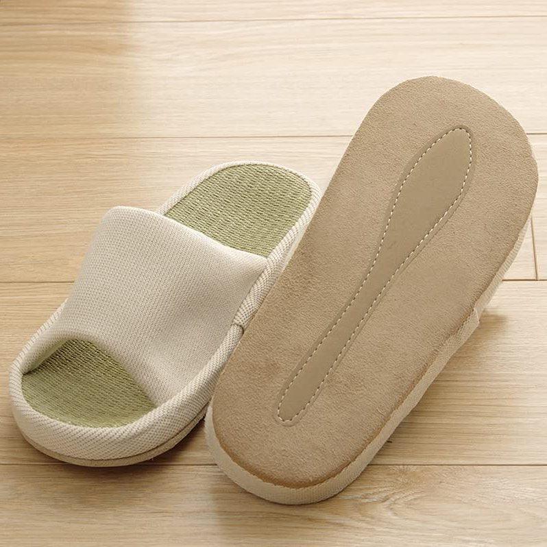 真.草蓆室內露趾拖鞋|情侶拖鞋、防臭效果 - 富士通販
