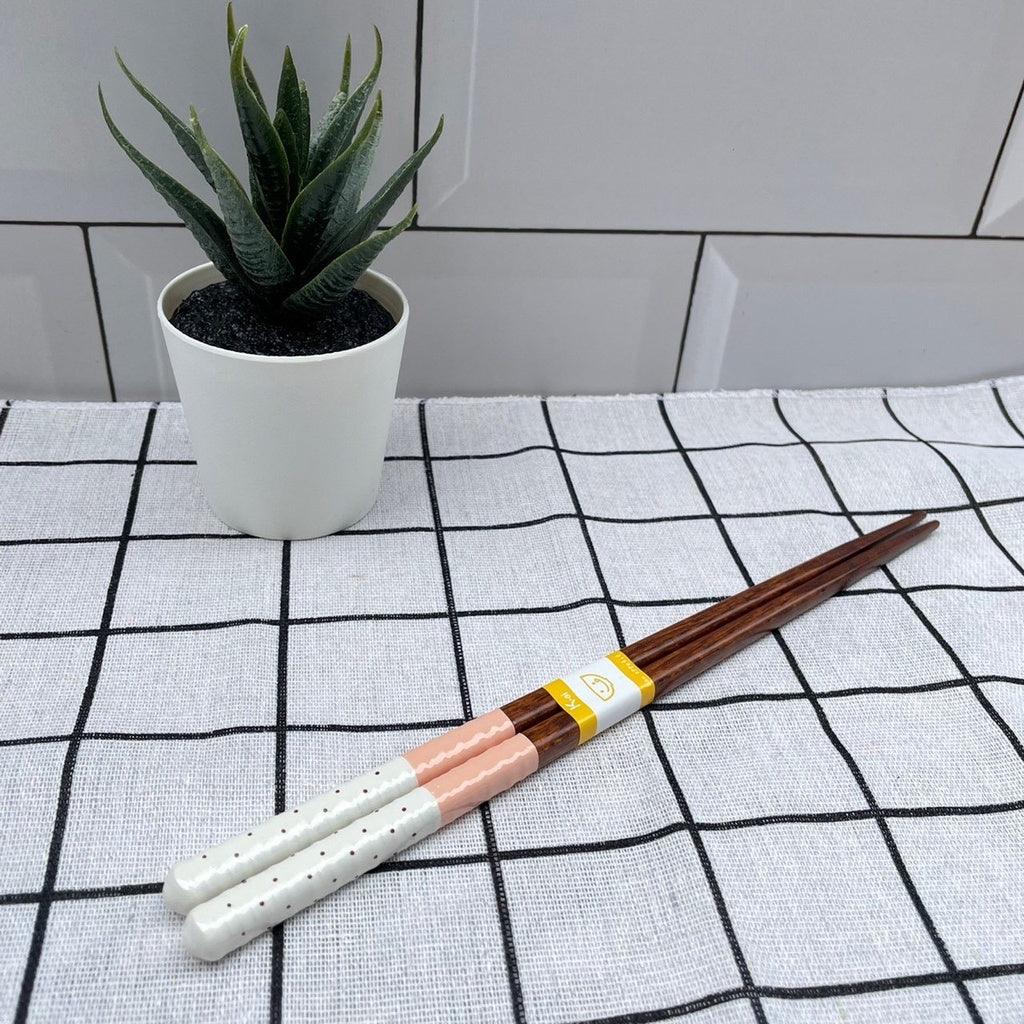 日本製圓點木筷|藍色點點/粉色點點 - 富士通販