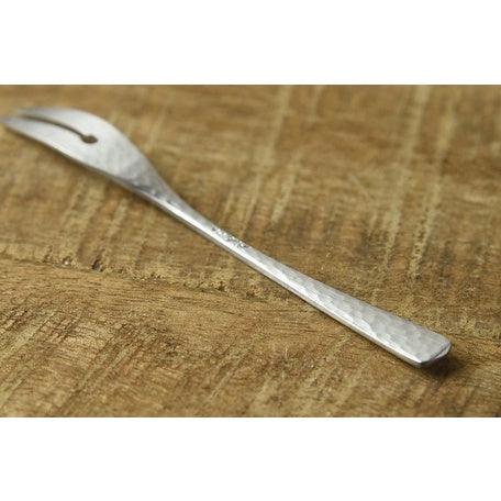 日本製 燕三條 不鏽鋼銀鱗 蛋糕叉子|水果叉 鎚目 小叉子 下午茶 - 富士通販