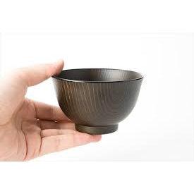 日本製 會津漆器 木紋碗 ╴木色/深棕|多用碗 全木紋 飯碗 木紋 餐碗 餐具 木色刷紋 - 富士通販