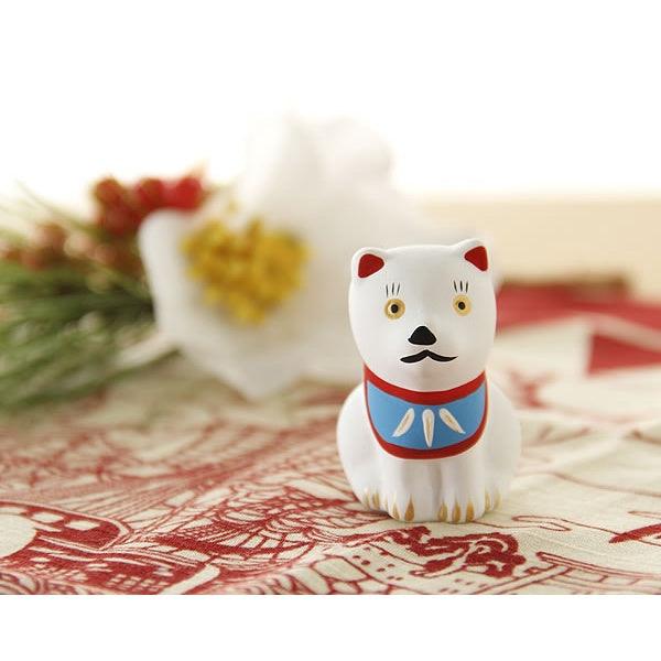 日本 中川政七商店 陶瓷忠犬公仔 白 茶色|公仔 擺件 陶瓷公仔 - 富士通販