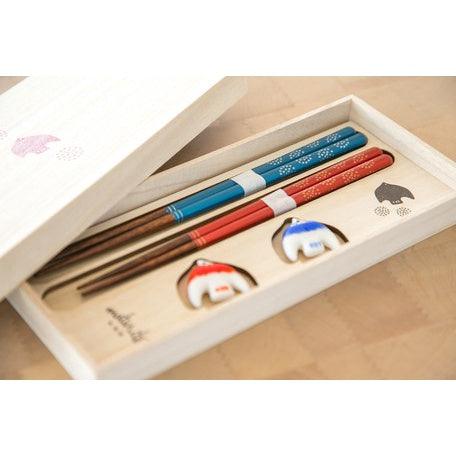 日本製 花卉對筷禮盒組|木質筷子 情侶對筷 夫妻對筷 - 富士通販