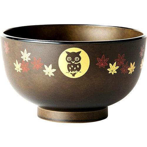 日本製會津塗貓頭鷹飯碗|會津漆器耐熱湯碗 - 富士通販