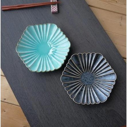 日本製 美濃燒 孔雀羽狀六角盤|職人手作 - 富士通販