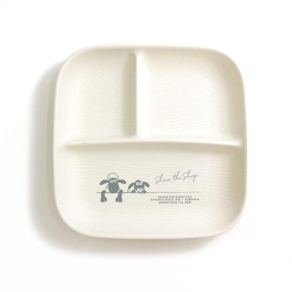 日本製笑笑羊卡通分隔餐盤|兒童餐具、露營、野餐盤 - 富士通販