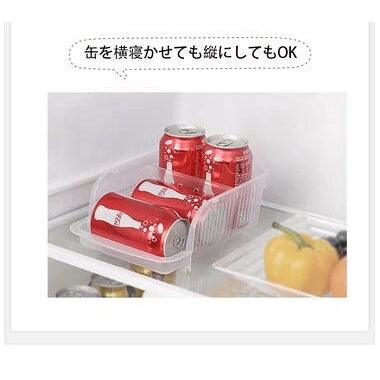 日本製 Inomata 冰箱 飲料罐分隔收納籃|冰箱收納盒 廚房收納盒 廚房收納架 - 富士通販