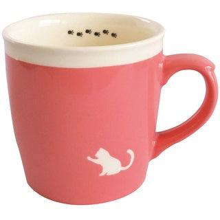 日本製 美濃燒 貓剪影馬克杯 藍/粉/綠/橘|貓咪馬克杯 貓奴 - 富士通販