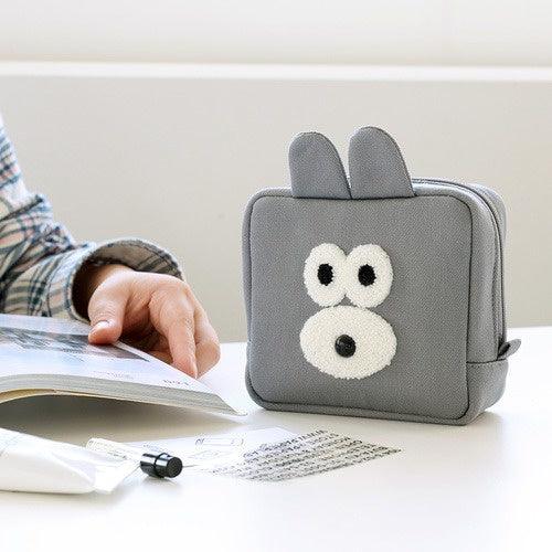 韓國 Romane 早午餐兄弟 方型收納包|兔兔 狗狗 Pompom - 富士通販