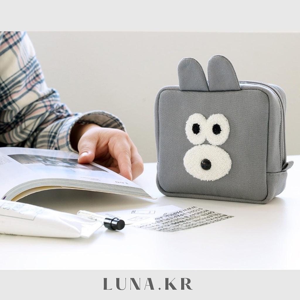 韓國 Romane 早午餐兄弟 方型收納包|兔兔 狗狗 Pompom - 富士通販
