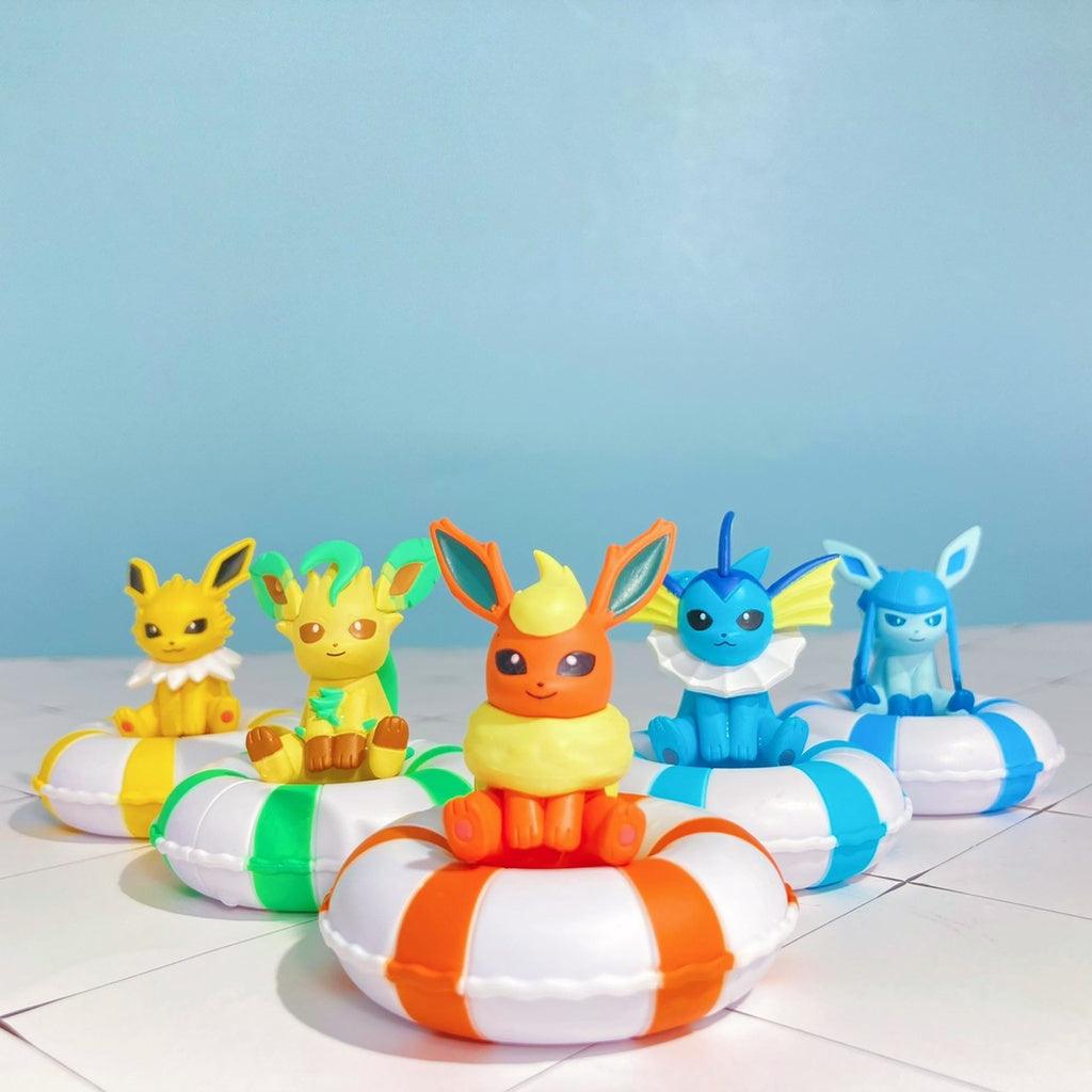日本萬代 精靈寶可夢漂漂泳圈公仔 |水伊布 火伊布 冰伊布 雷伊布 葉伊布 寶可夢扭蛋 - 富士通販