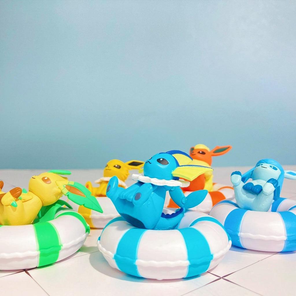 日本萬代 精靈寶可夢漂漂泳圈公仔 |水伊布 火伊布 冰伊布 雷伊布 葉伊布 寶可夢扭蛋 - 富士通販