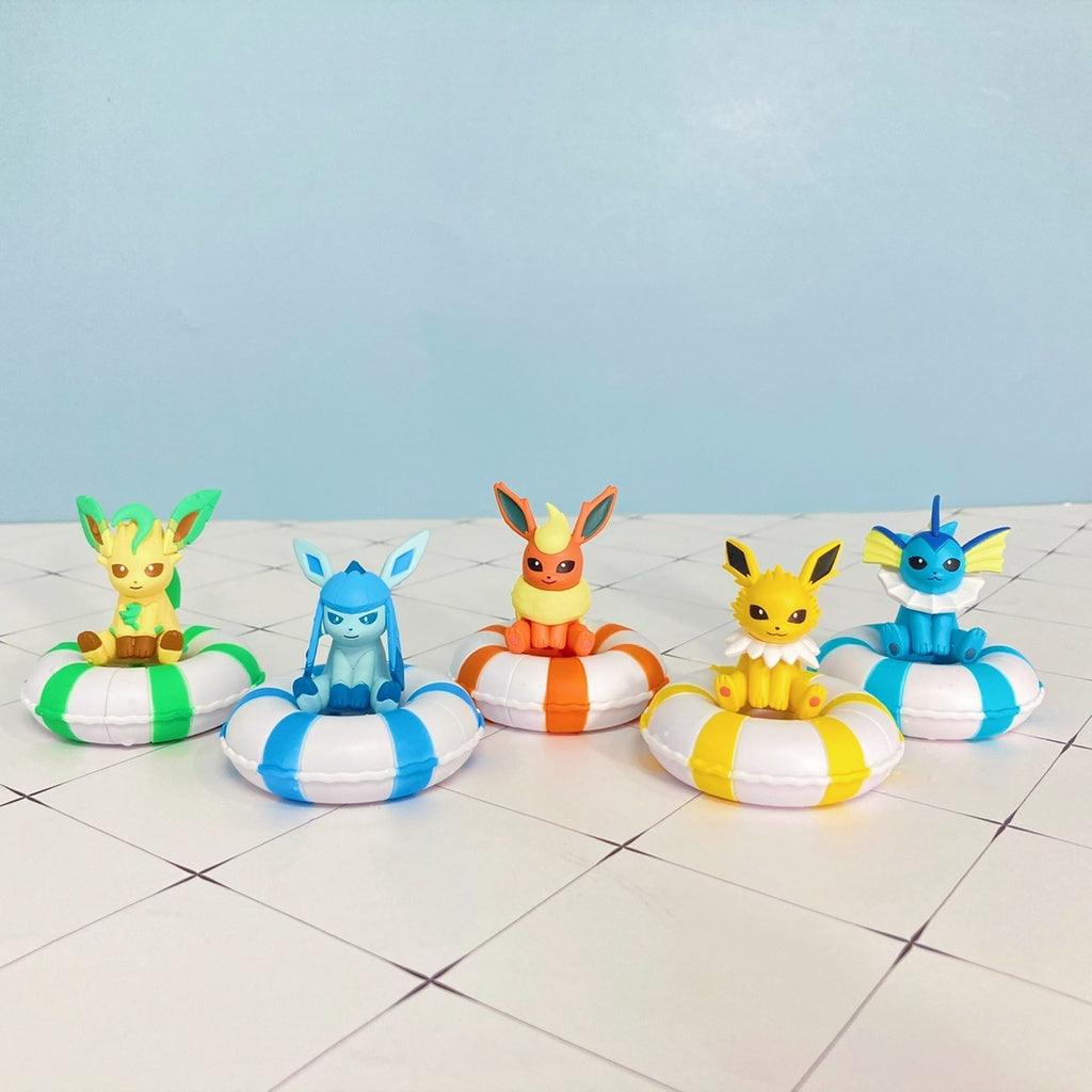 日本萬代 精靈寶可夢漂漂泳圈公仔 |水伊布 火伊布 冰伊布 雷伊布 葉伊布 寶可夢扭蛋 - 富士通販