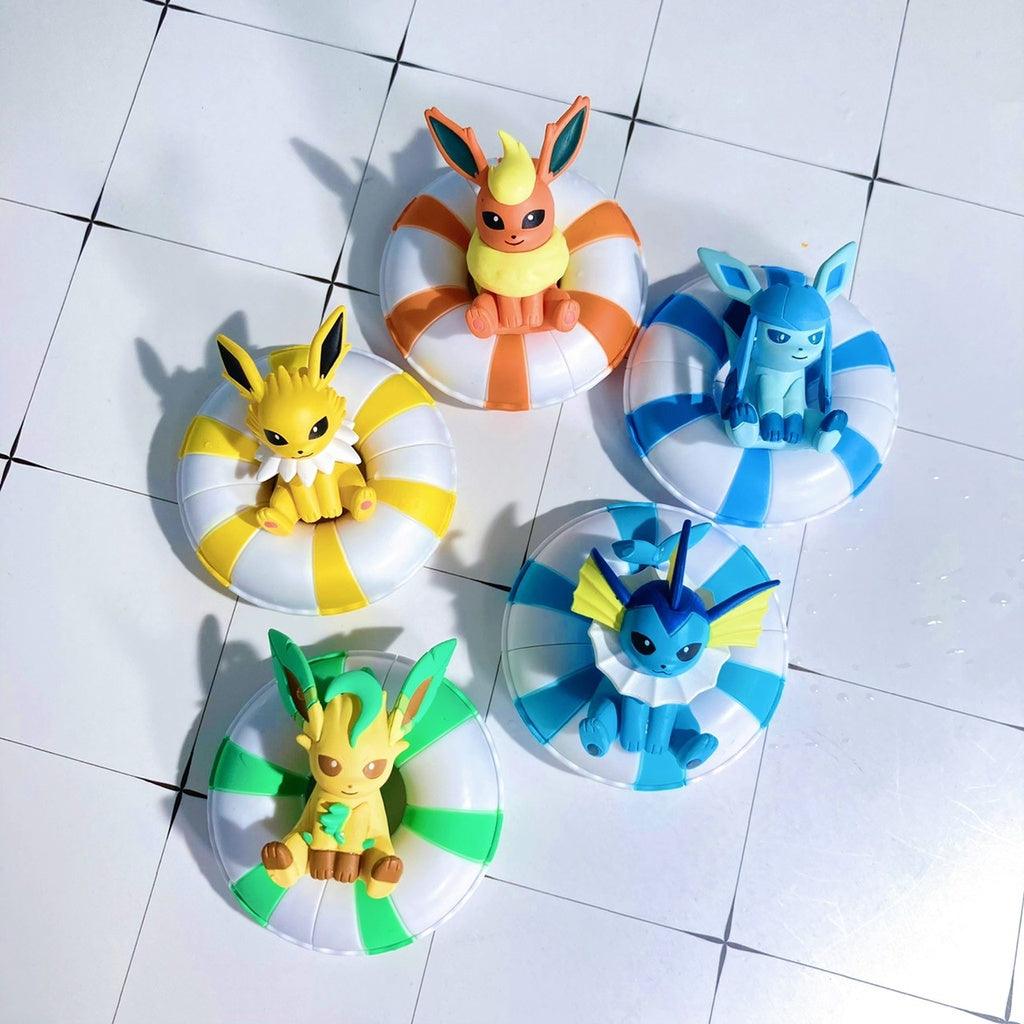日本萬代 精靈寶可夢漂漂泳圈公仔 |水伊布 火伊布 冰伊布 雷伊布 葉伊布 寶可夢扭蛋 - 富士通販