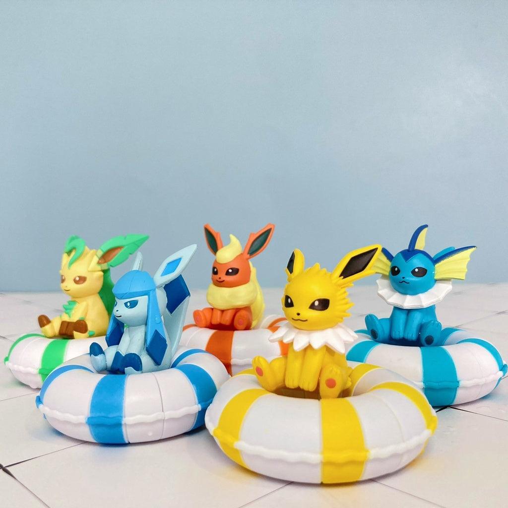 日本萬代 精靈寶可夢漂漂泳圈公仔 |水伊布 火伊布 冰伊布 雷伊布 葉伊布 寶可夢扭蛋 - 富士通販