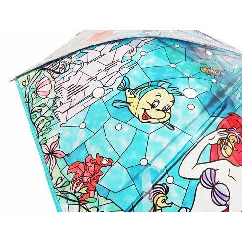 日本 迪士尼 小美人魚 愛麗兒 愛麗絲|玻璃彩繪雨傘 兒童雨傘 透明雨傘 - 富士通販