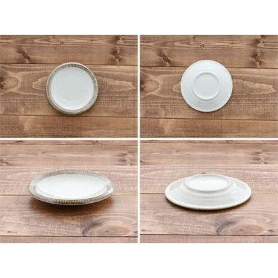 日本製 美濃燒 渕錆粉引餐盤|取物盤 點心 甜點 麵包 優格 沙拉 - 富士通販