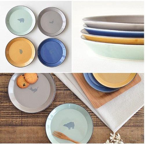 日本製 美濃燒 動物 剪影|大容量馬克杯 湯杯 陶瓷盤 - 富士通販