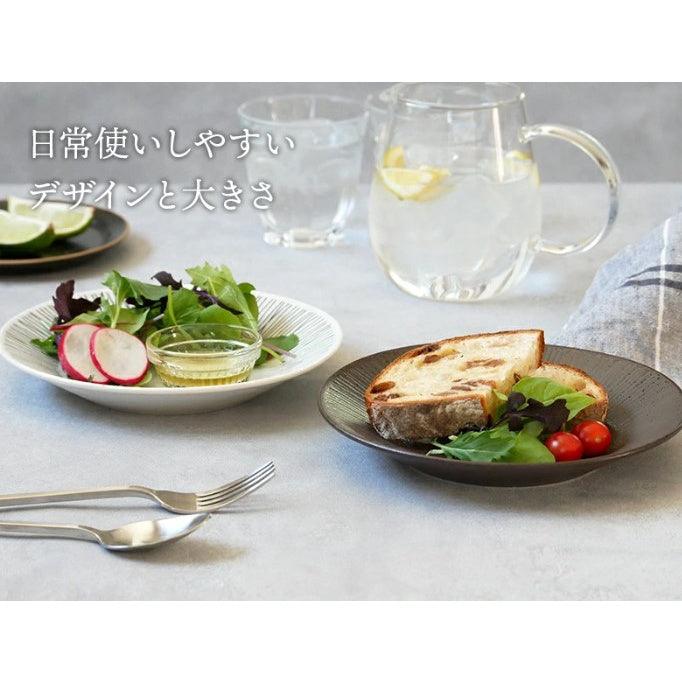 日本製 復古黑細線餐盤|沙拉 咖哩 義大利麵 生蠔 生魚片 - 富士通販