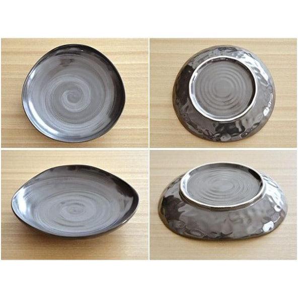 日本製 刷毛目銀彩盤|沙拉 咖哩 義大利麵 炸物 生魚片 - 富士通販