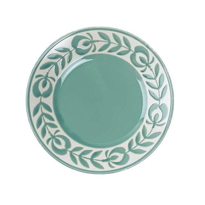 日本製 浮雕淺綠花鈴餐盤|前菜 點心 甜點 麵包 沙拉 - 富士通販