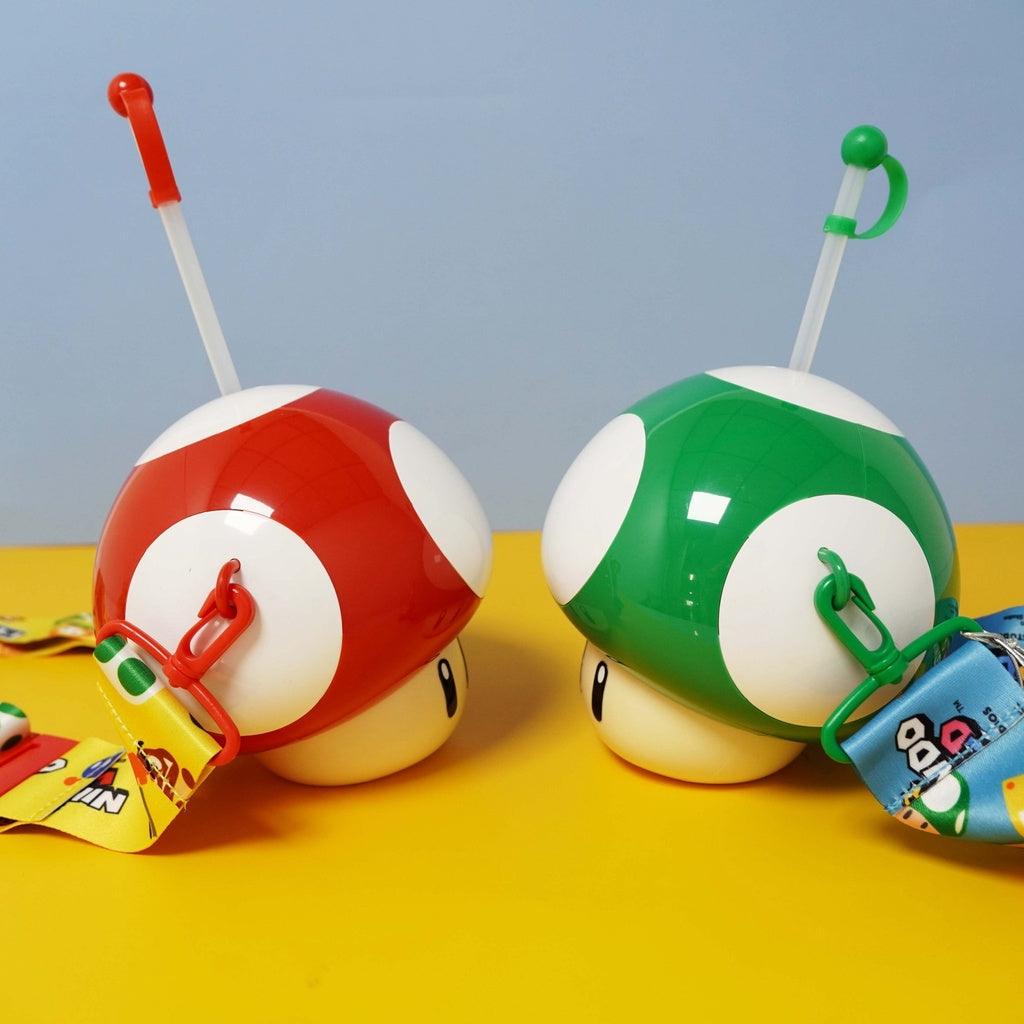 日本限定 瑪利歐 蘑菇水壺|紅色 綠色 - 富士通販