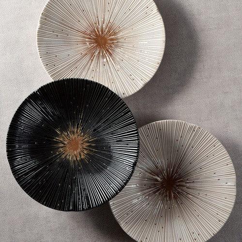 日本製 美濃燒 千段十草 陶瓷盤|深盤 菜盤 水果盤 - 富士通販