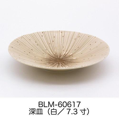 日本製 美濃燒 千段十草 陶瓷盤|深盤 菜盤 水果盤 - 富士通販