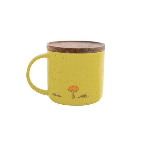 日本製 美濃燒 兔子 狼 陶瓷馬克杯 附蓋|咖啡杯 牛奶杯 水杯 - 富士通販