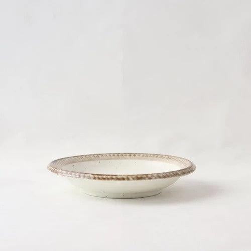 日本製 美濃燒 渕錆粉引餐盤|取物盤 點心 甜點 麵包 優格 沙拉 - 富士通販