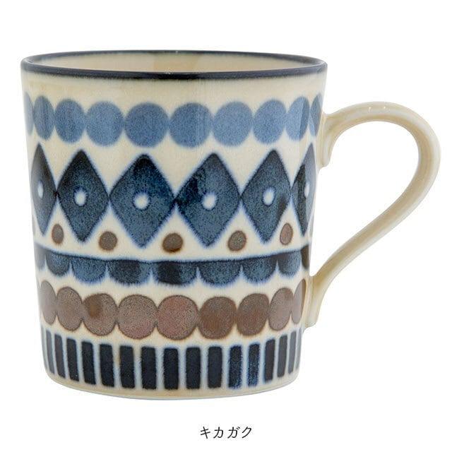 日本製 美濃燒馬克杯 北歐圖案|花卉 民俗風圖騰 - 富士通販