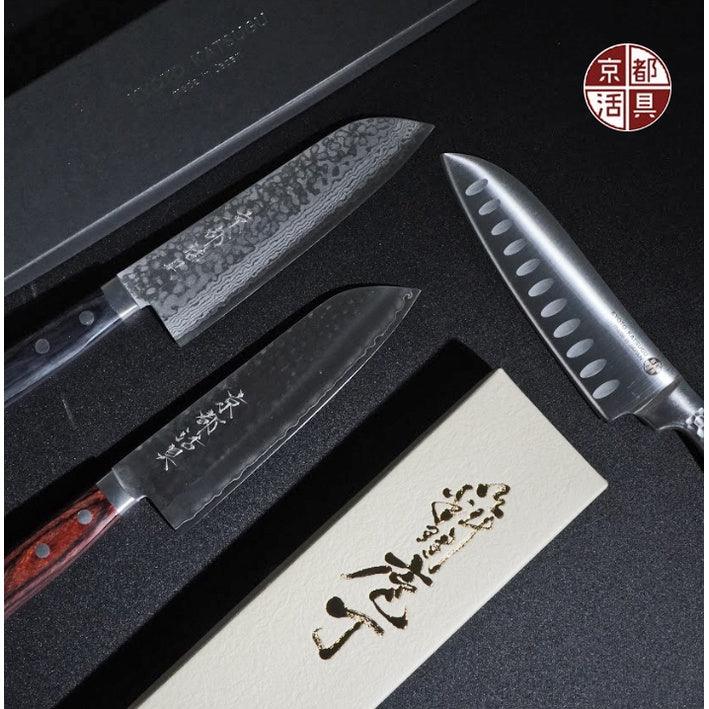 日本製 京都活具 三徳包丁|彩流 鎚目 全特種不鏽鋼 - 富士通販