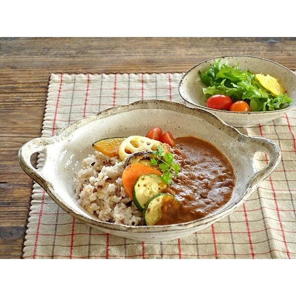 日本製 美濃燒 白唐津 雙耳咖哩盤|餐碗 餐盤 - 富士通販