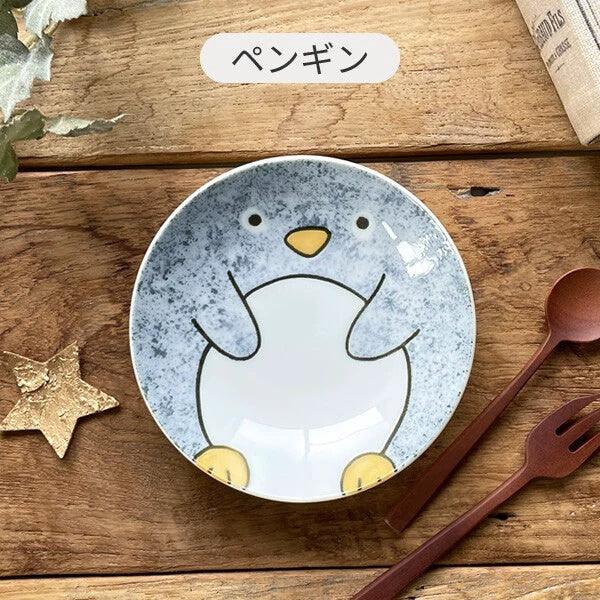 日本製 美濃燒 刺蝟 企鵝 鱷魚 小盤子|蛋糕盤 水果盤 兒童餐盤 - 富士通販