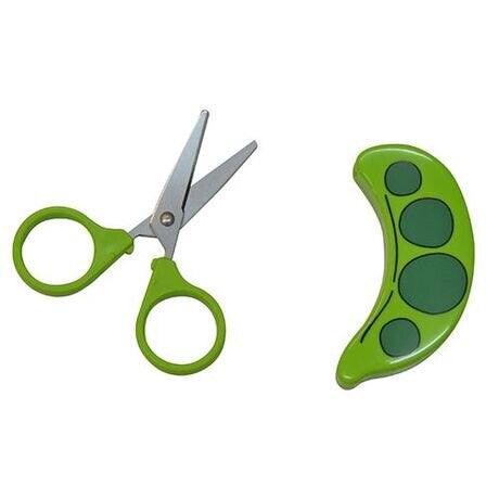 日本製 豌豆造型剪刀 附保護套|磁吸式 廚房剪刀 副食品剪刀 - 富士通販