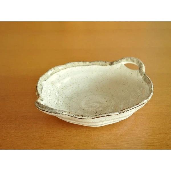 日本製 美濃燒 白唐津 雙耳咖哩盤|餐碗 餐盤 - 富士通販