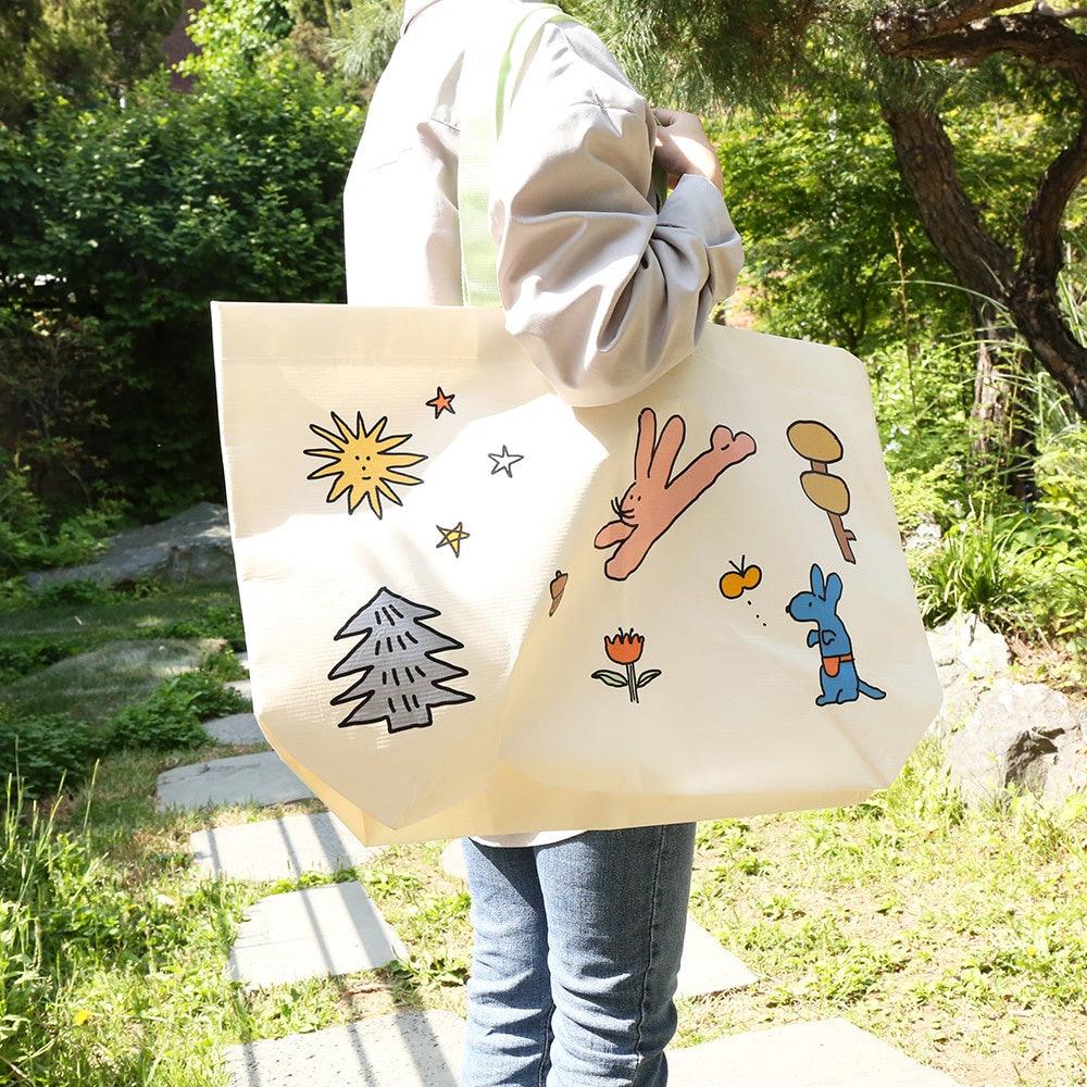 韓國 Romane 熊熊 森林 環保購物袋|大容量 防水 - 富士通販