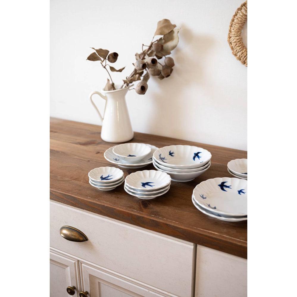 日本製 美濃燒 燕子 餐盤禮盒組|餐盤 點心盤 碟子 - 富士通販