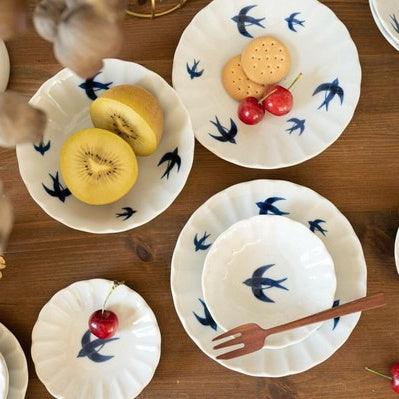 日本製 美濃燒 燕子 餐盤禮盒組|餐盤 點心盤 碟子 - 富士通販