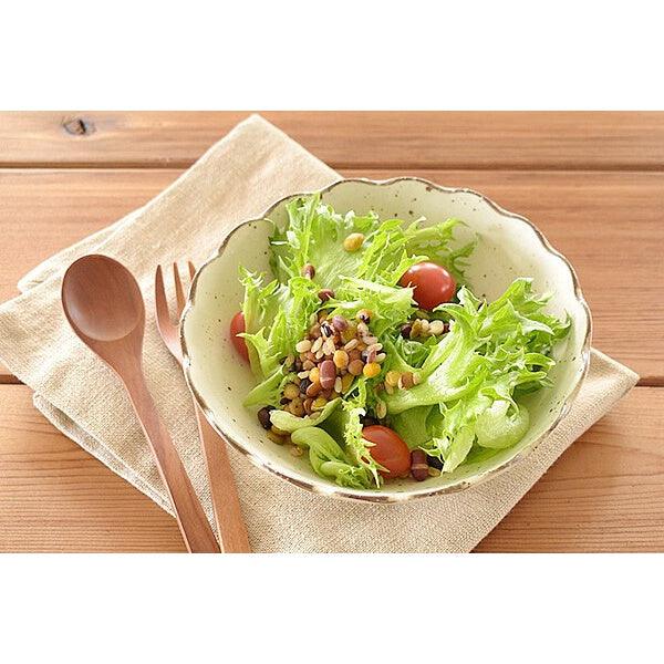 日本製 美濃燒 白色菊型餐碗|陶瓷盤 沙拉碗 水果盤 - 富士通販