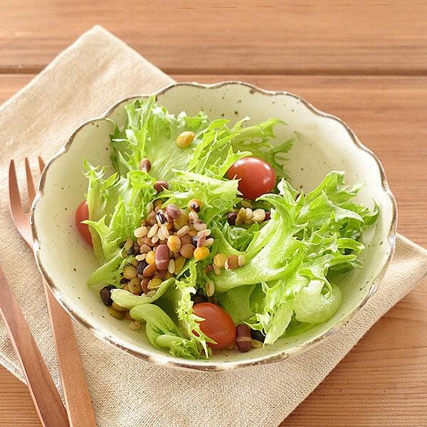 日本製 美濃燒 白色菊型餐碗|陶瓷盤 沙拉碗 水果盤 - 富士通販