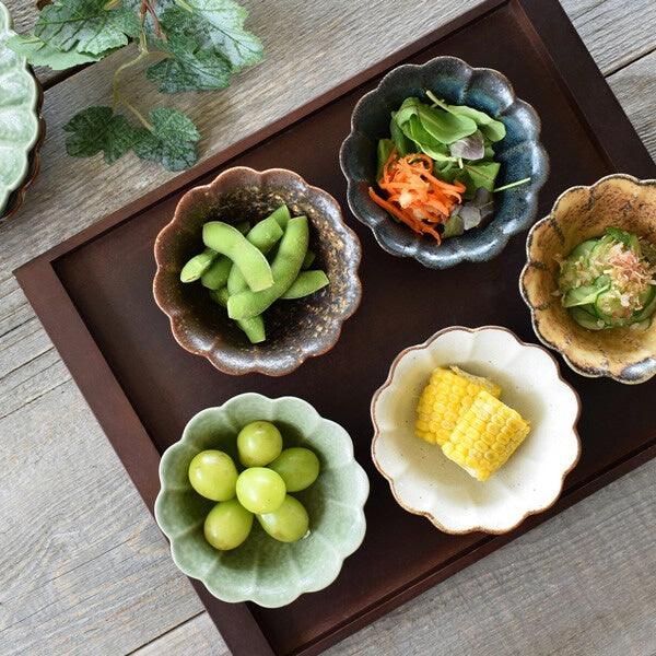 日本製 美濃燒 菊形小鉢|小菜盤 水果盤 冰淇淋 甜點 - 富士通販