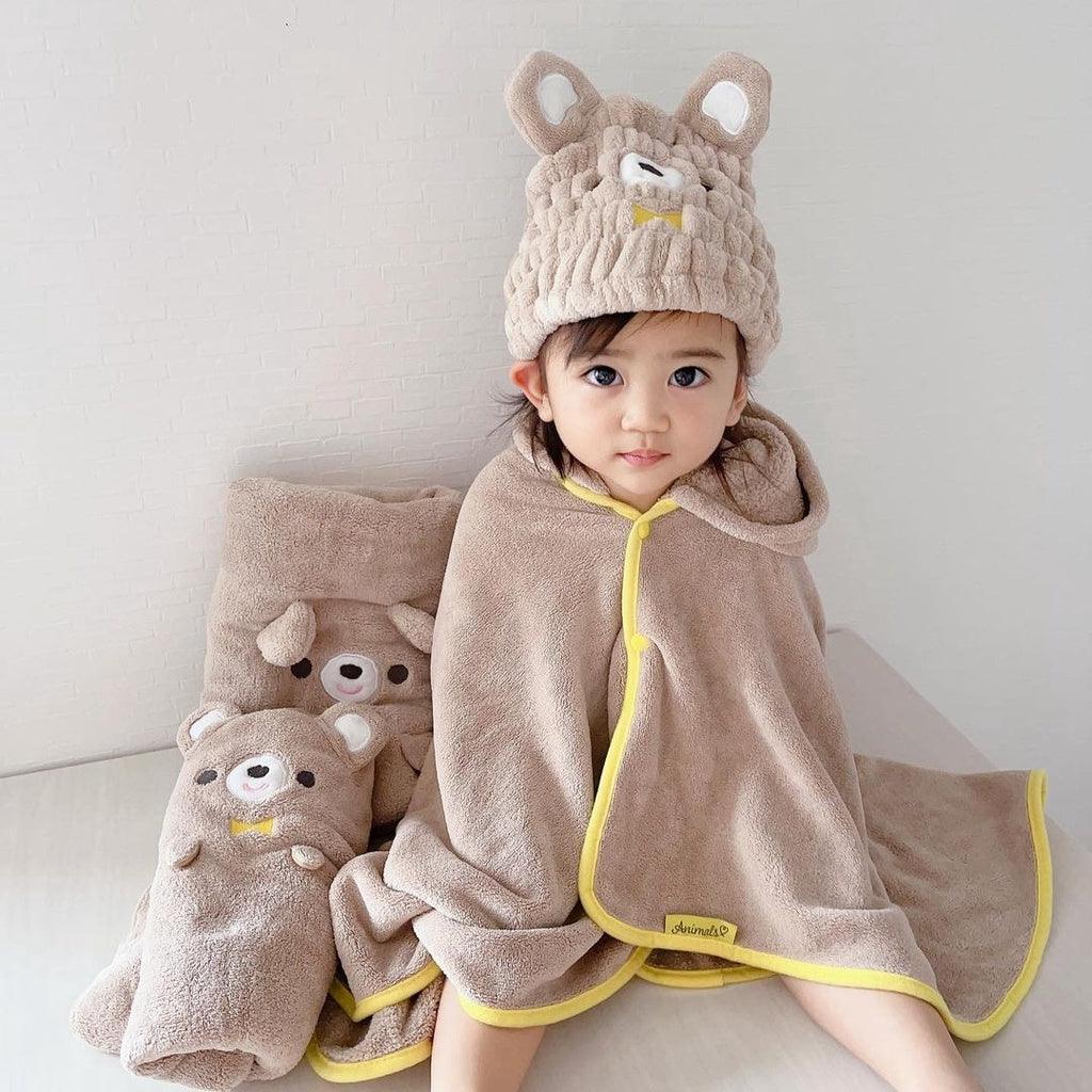 日本 Skater 兒童絨毛乾髮帽|吸水速乾 柔軟親膚 - 富士通販