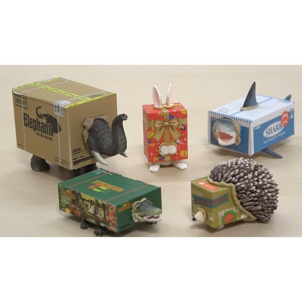 日本 T-arts 熊貓之穴 快遞包裹動物園 扭蛋|大象 鱷魚 鯊魚 刺蝟 兔子 - 富士通販