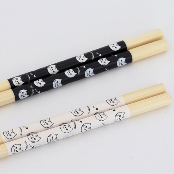 日本製 貓咪 木質長筷 料理筷|一組兩入 33cm - 富士通販