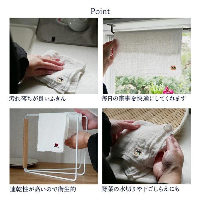 日本製 原田織物 八重紗精繡家事布|吸水 乾 透氣 輕柔 - 富士通販