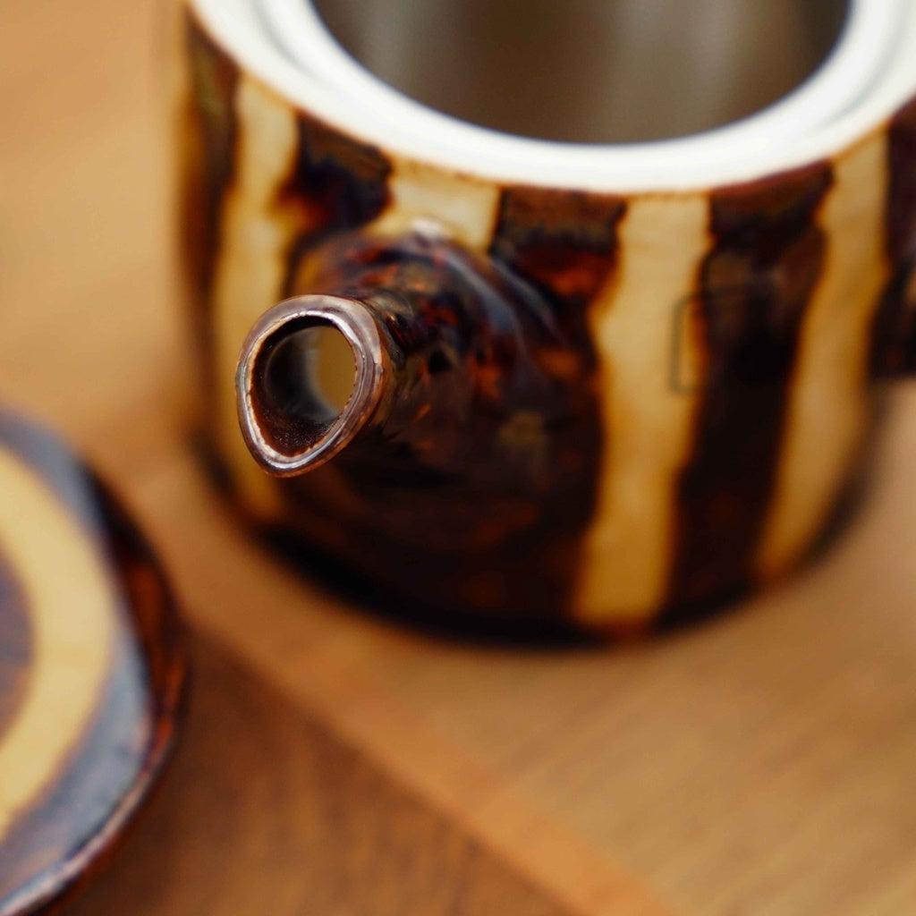 日本製 六魯 焦糖琥珀色 日式茶壺 - 富士通販