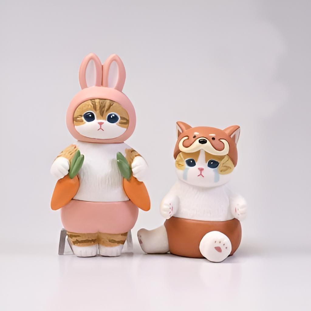 日本 貓福珊迪動物褲褲裝扮公仔 扭蛋|無尾熊 狐狸 粉紅兔 熊 小熊貓 - 富士通販