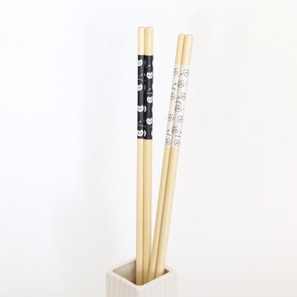 日本製 貓咪 木質長筷 料理筷|一組兩入 33cm - 富士通販