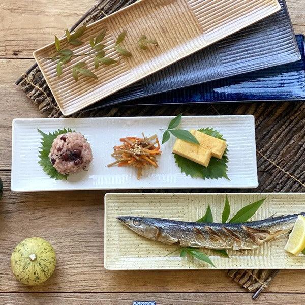 日本製 美濃燒 陶瓷長盤|秋刀魚 燒物 壽司刺身 串燒 - 富士通販